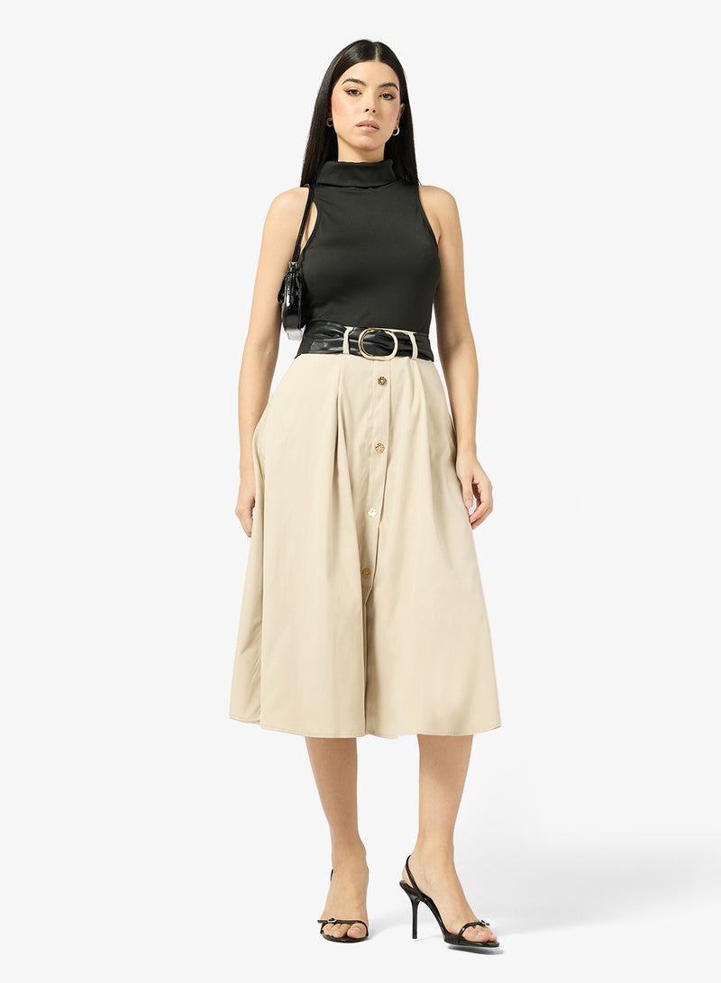 ELLA Colorblock A-line Dress - Image 4